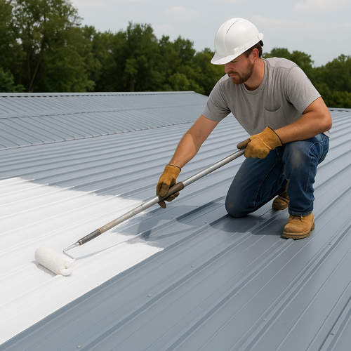 metal roof coating application
